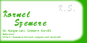kornel szemere business card